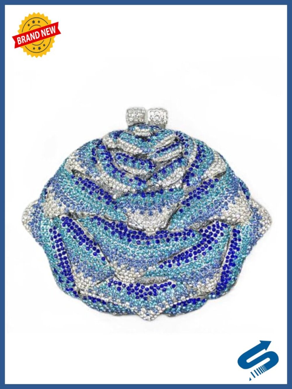 Mini Flower Rhinestone Clutch, NO Phone Fits, Crystal Evening Bag for Wedding